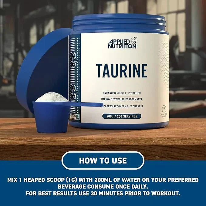 Applied Nutrition Taurine Supplement 200g - Premium Performance Amino Acid - 200 Servings